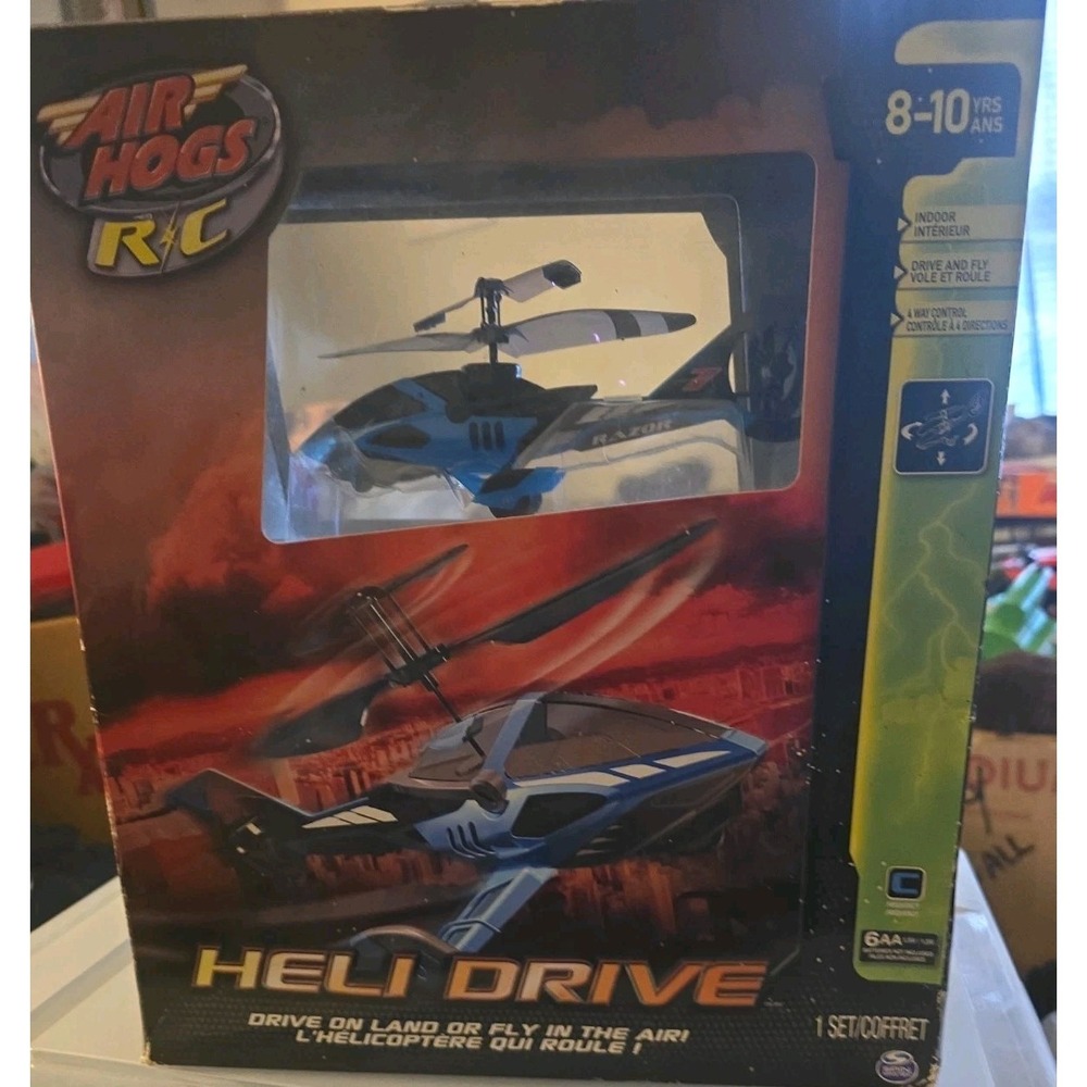 Air Hogs Razor 5 R/C Heli Helicopter Drive, Use On Land or Fly Brand New in Box!